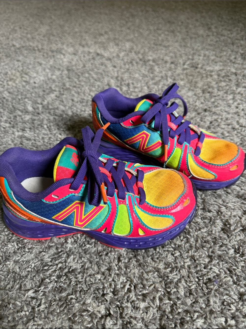 New Balance Kids' Rainbow Sneakers - Purple, Yellow, Pink, Green, Blue